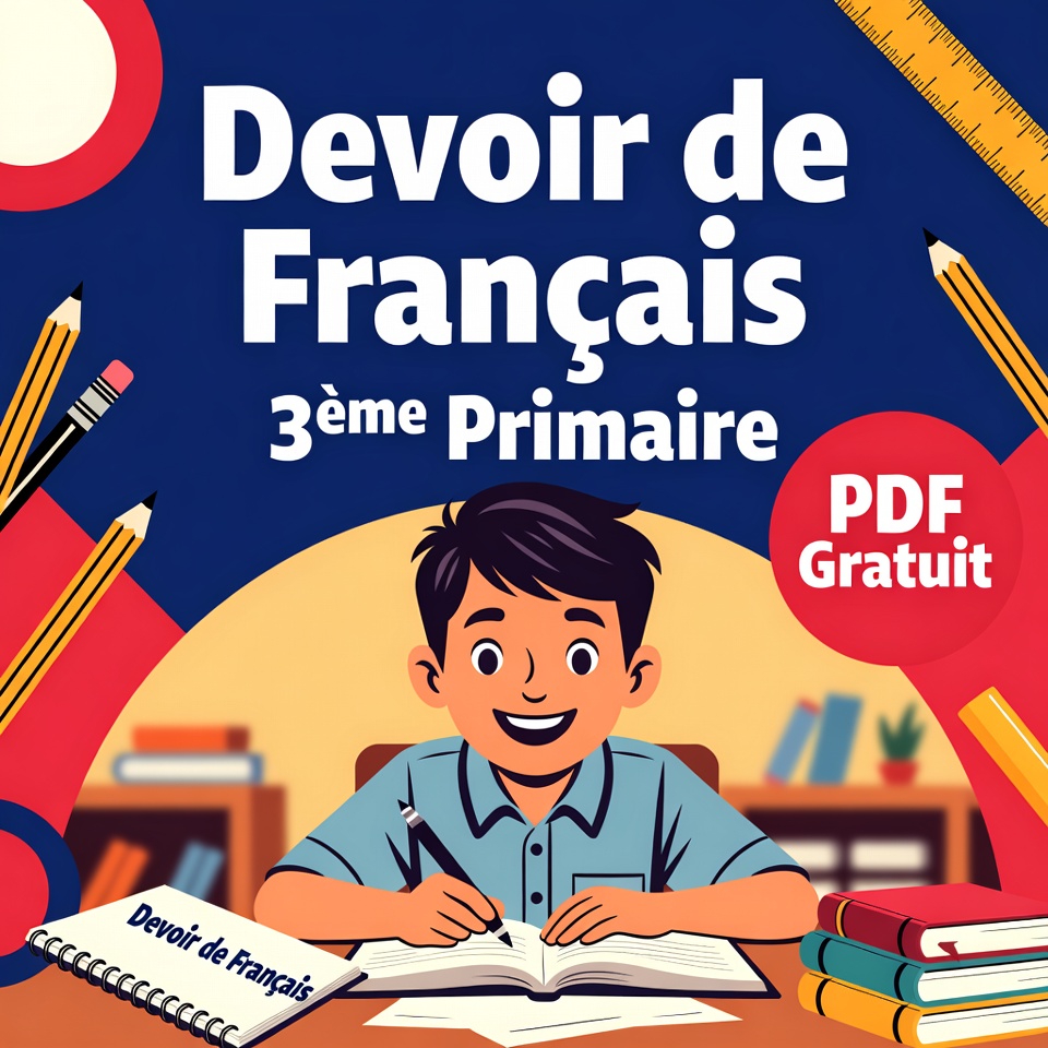 Devoir de Français 3ème Primaire – 1er Trimestre PDF Gratuit à Télécharger